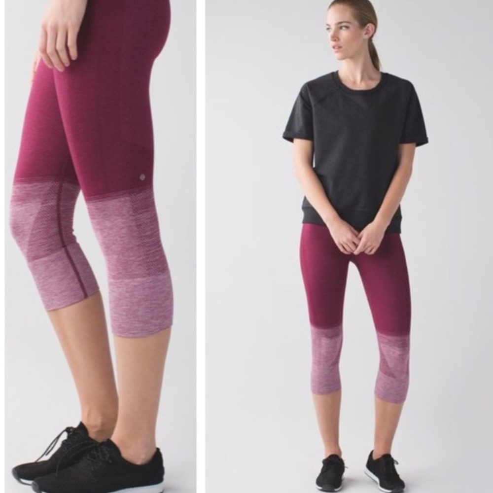 Lululemon Ombré Seamless Street Crop Maroon
